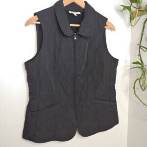 Talbots Quilted Black Vest, 14P